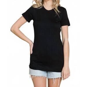 NEW CULTURE CODE double faced crew neck short sleeve top in black